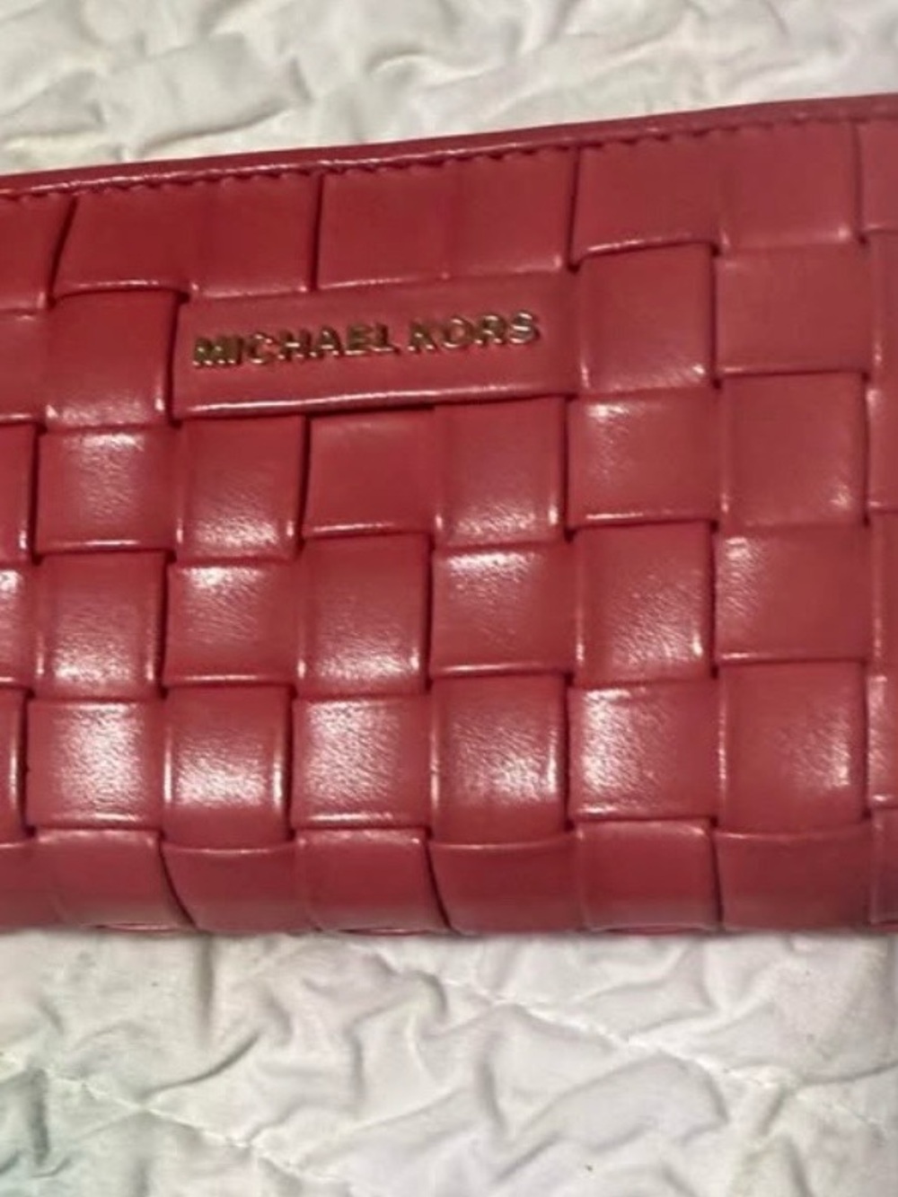 Michael Kors small Red Woven Leather Women's Wallet